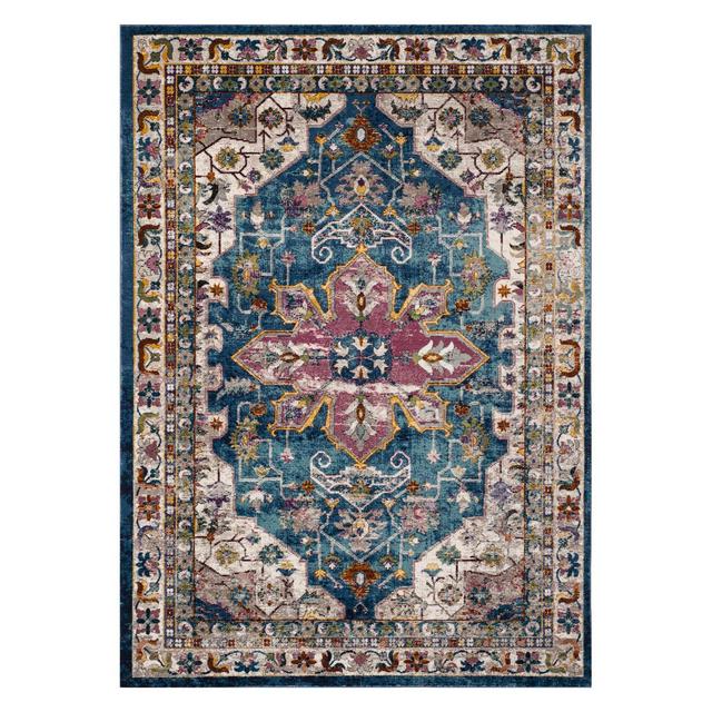 8'x10' Tina Medallion Loomed Accent Rug Blue/Cream - Safavieh