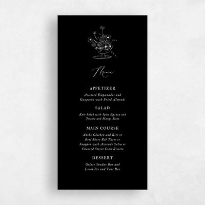 Black Wedding Menu - Keole