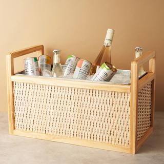 Rattan & Wood Beverage Tub