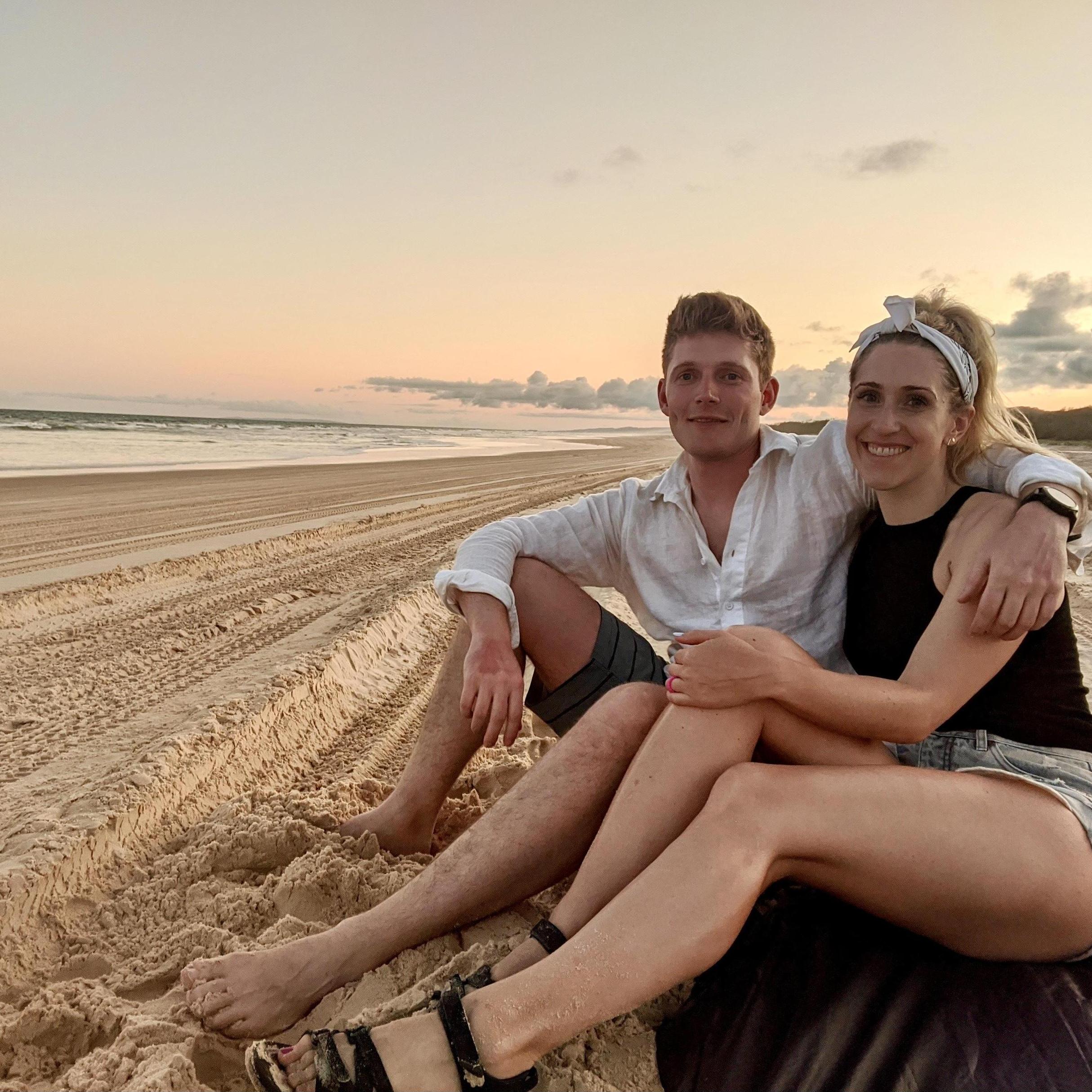 Sunset at one of our favorite parts of our trip to Australia - Fraser Island.