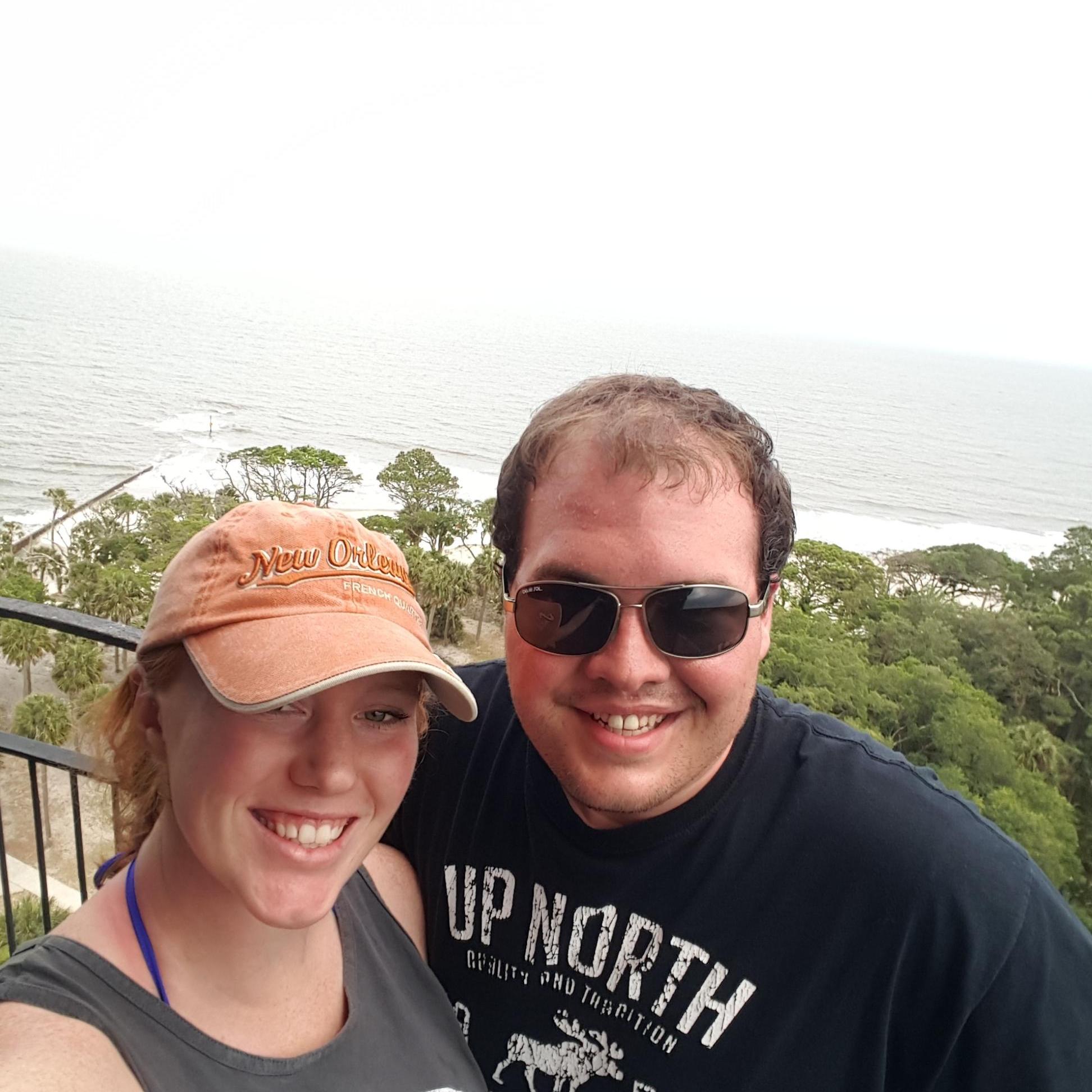 On top of the lighthouse on Hunting Island