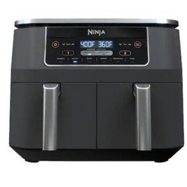 Ninja - Foodi 6-in-1 8-qt. 2-Basket Air Fryer with DualZone Technology & Air Fry, Roast, Broil, Bake, Reheat & Dehydrate - Dark Gray