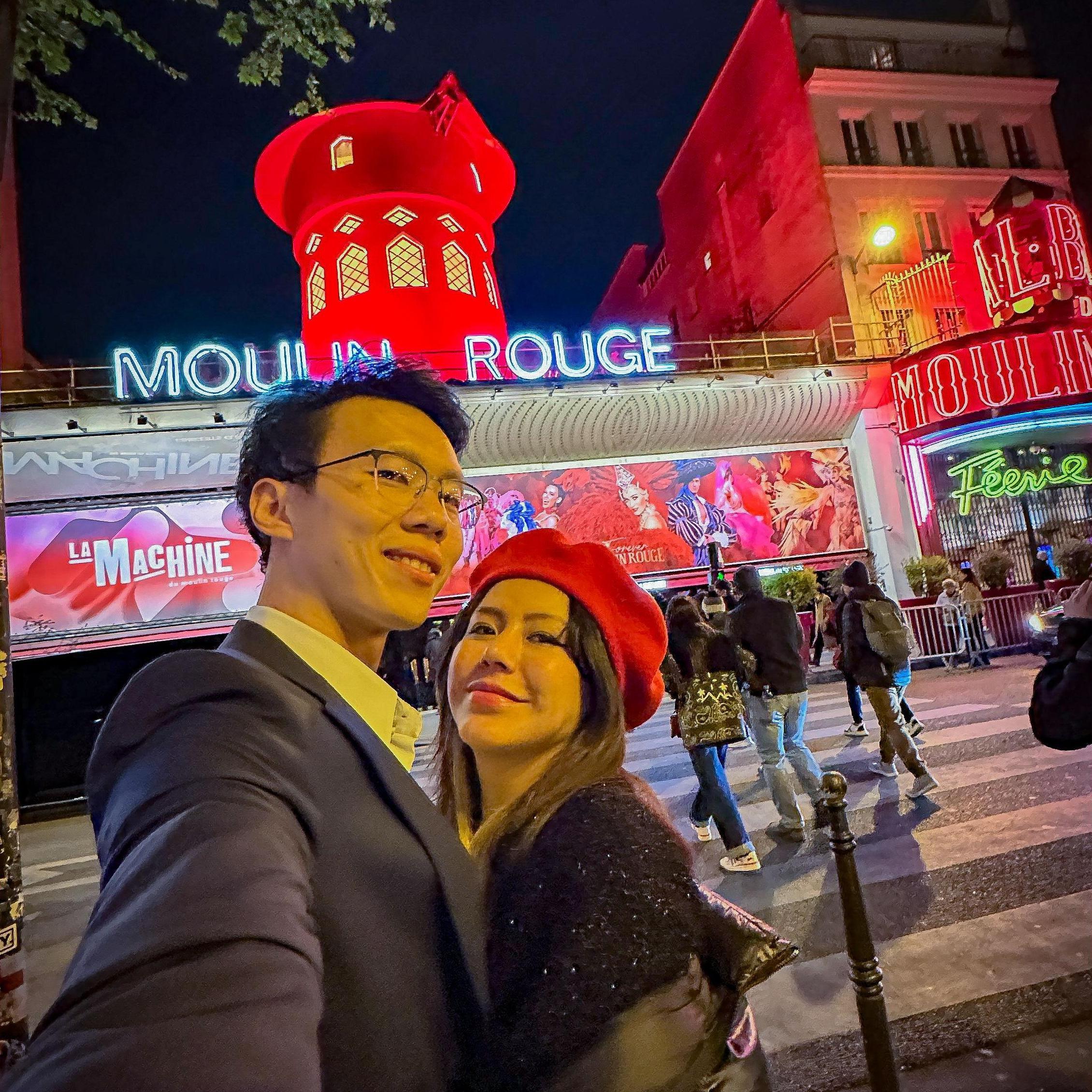 When we made it to the Moulin Rouge but couldn’t get into the show—classic!