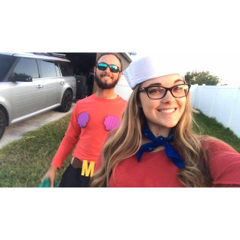 Our first Halloween costumes together... Mermaid Man and Barnacle Boy