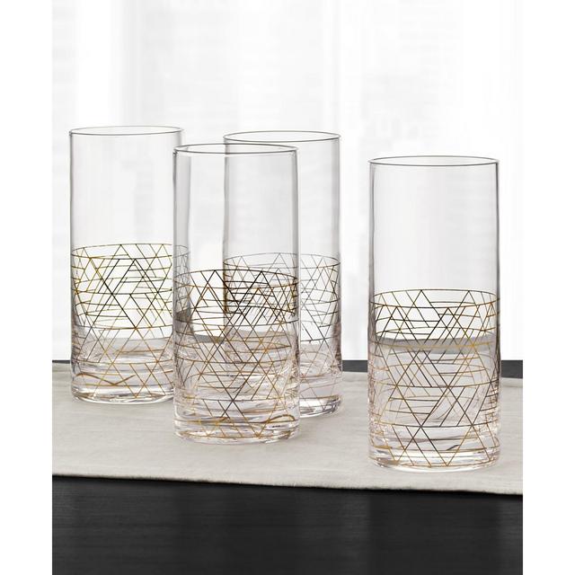 Hotel Collection Gold Decal Highball Glasses, Set of 4, Created for Macy's