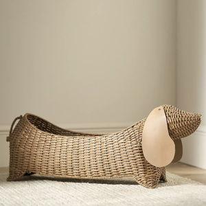 Dachshund Dog Woven Wicker Basket