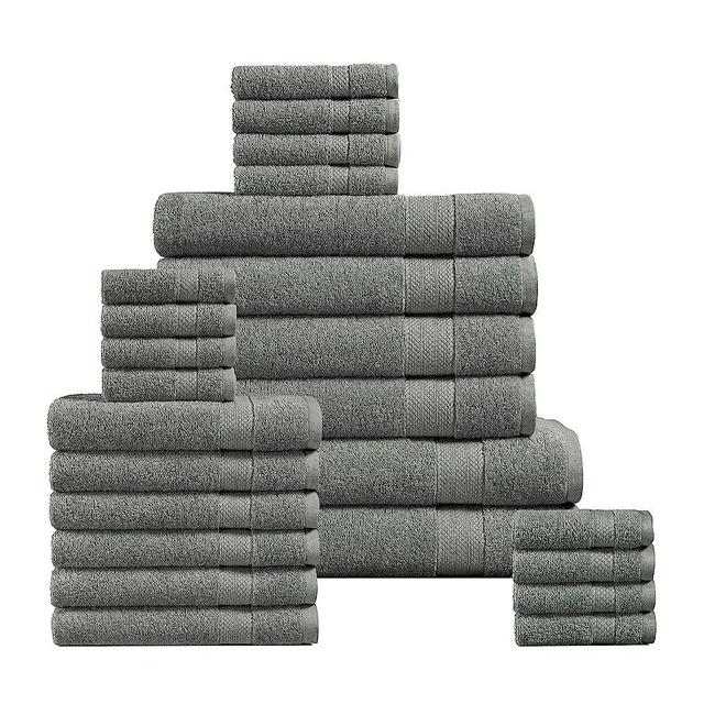 LANE LINEN 24 Piece Towels for Bathroom - 100% Cotton Zero Twist, Oversized Quick Dry Spa Towels, 2 Extra Large Bath Sheet, 4 Bath Towel, 6 Hand Towel, 8 Wash Cloths,4 Fingertip Towels - Grey