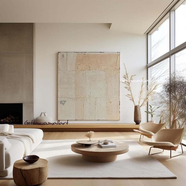 Beige Textured Wall Art on Canvas