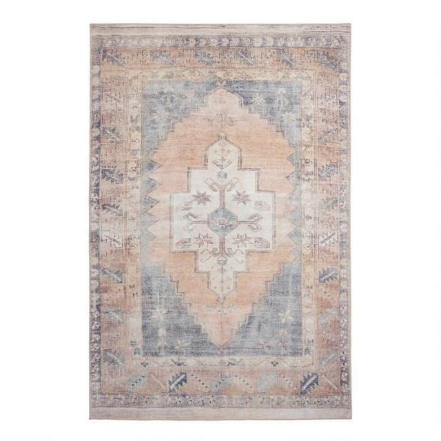 Blush and Blue Persian Style Chelsea Area Rug