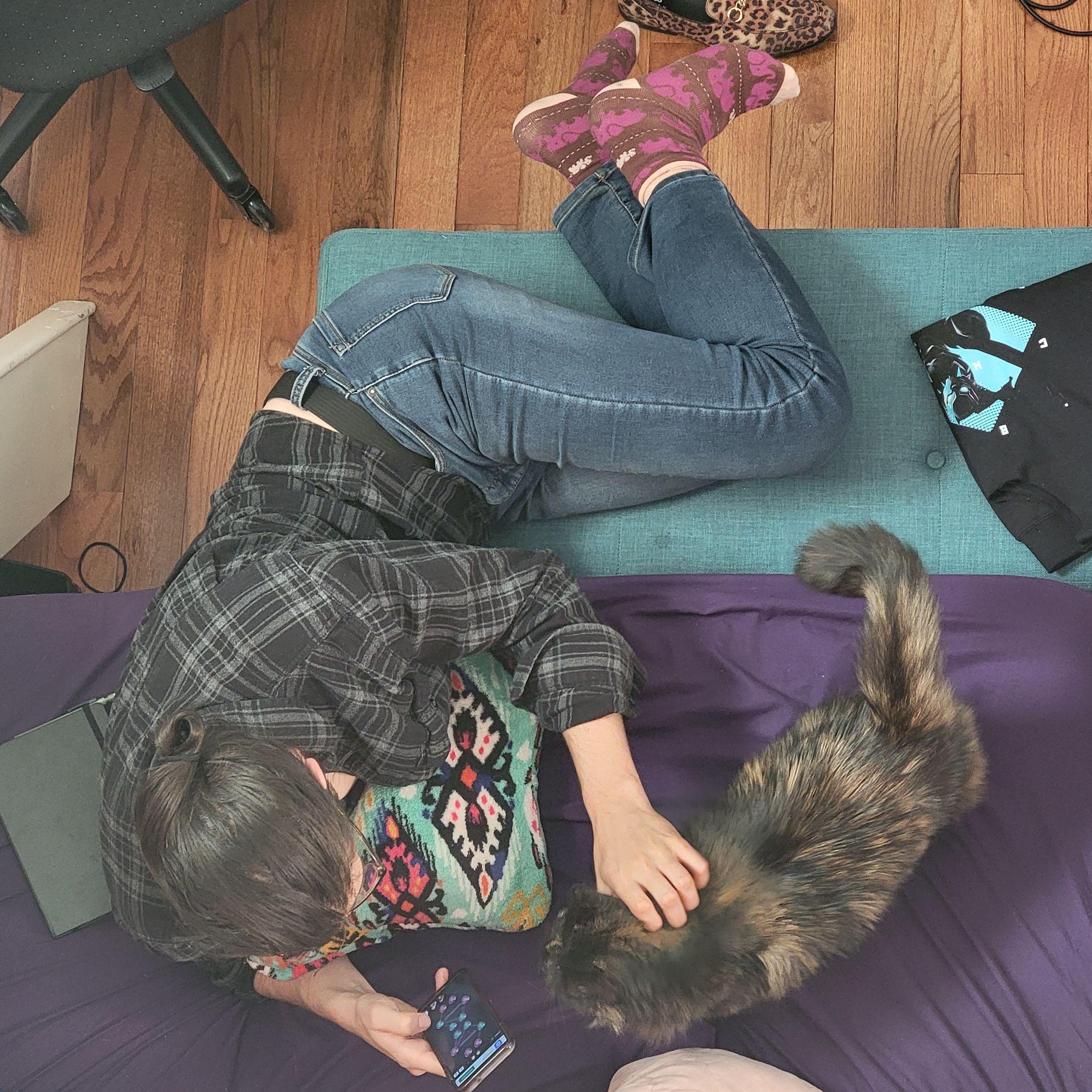 May 2021: Andrew & Cat Cat hard at work