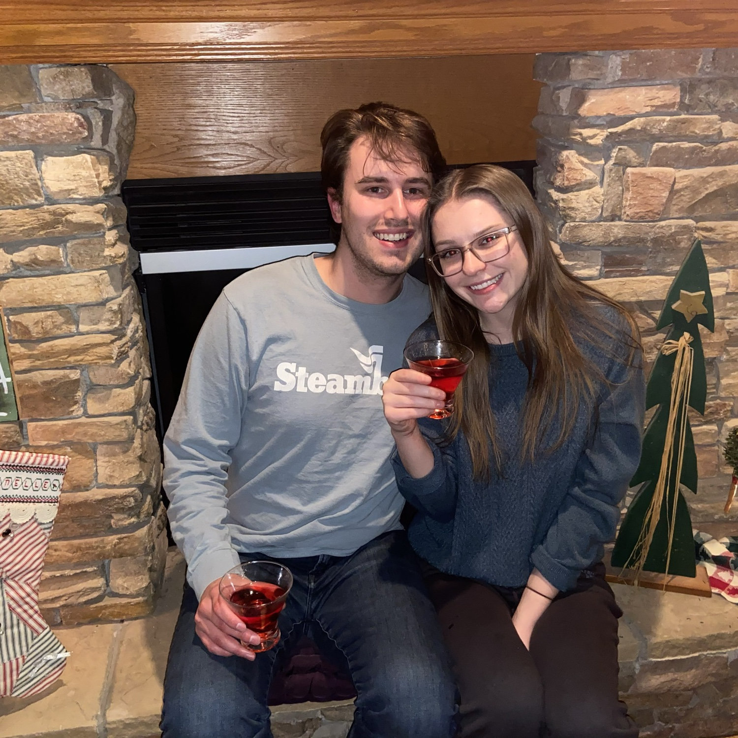 Hard launch on instagram - gummy bear martinis at Christmas at Camren's parents' house 2020