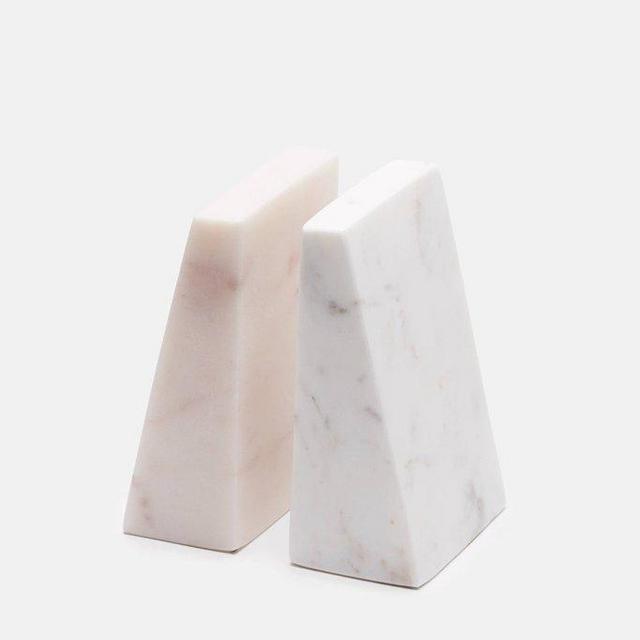 Marble Bookend Set - White