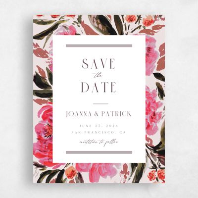 Light Mauve, Purple Wedding Save the Date - Waverly Portrait