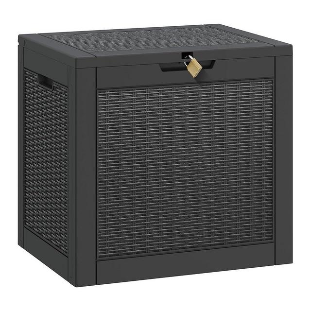 NUNU LAB Package Delivery Box for Outside,35 Gallon Storage Box Lockable Lid,Waterproof Outdoor Parcel Drop Deck Boxes,Porch Storage Bin For Package Delivery,Patio,House, Curbside