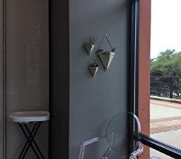Umbra Trigg Hanging Planter Vase & Geometric Wall Decor Container - Great For Succulent Plants, Air Plant, Mini Cactus, Faux Plants and More, White Ceramic/Brass (Set of 2)