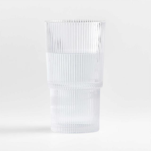 Atwell Tall Stackable Ribbed Glass