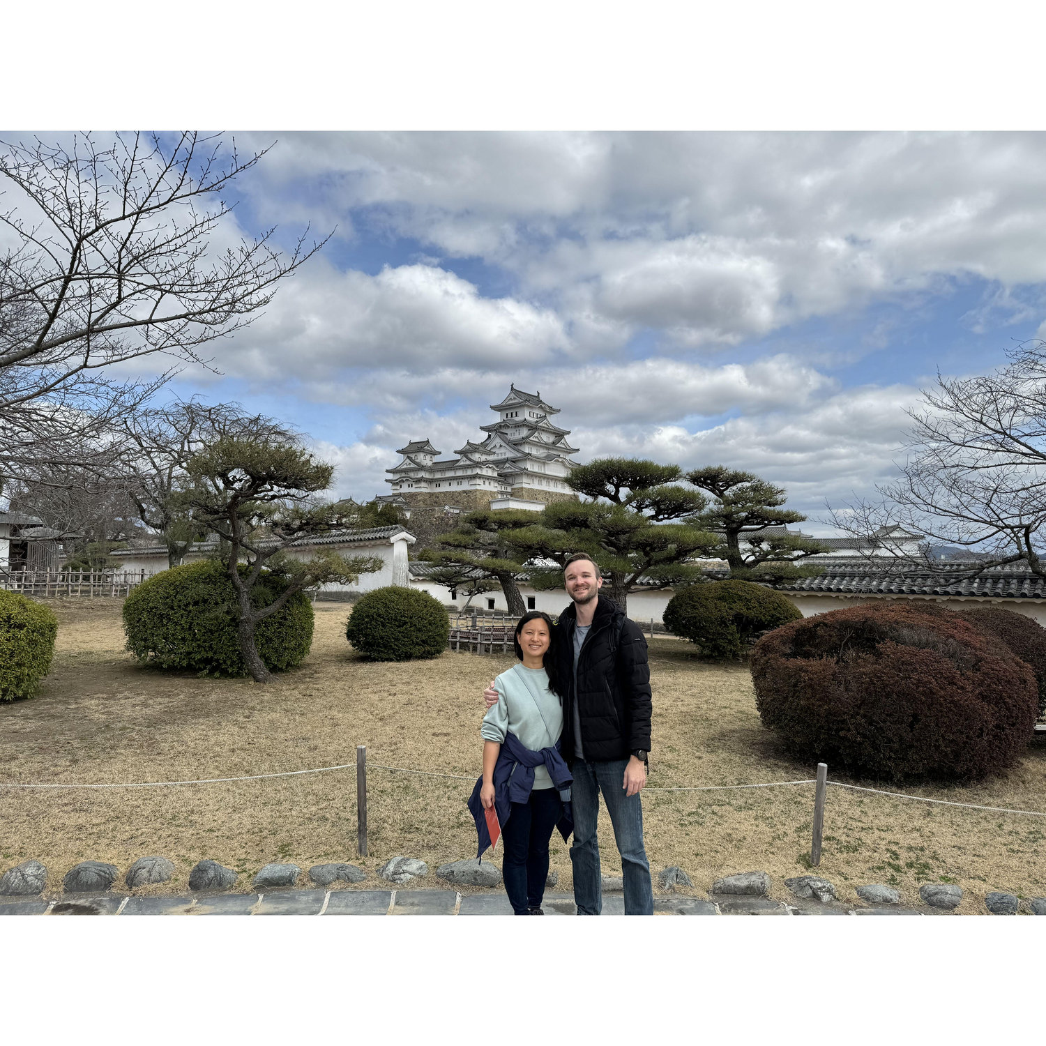 Exploring the beauty of Japan in 2024. The night before this photo, Garrett proposed to Justina at the Ryokan where they were staying.