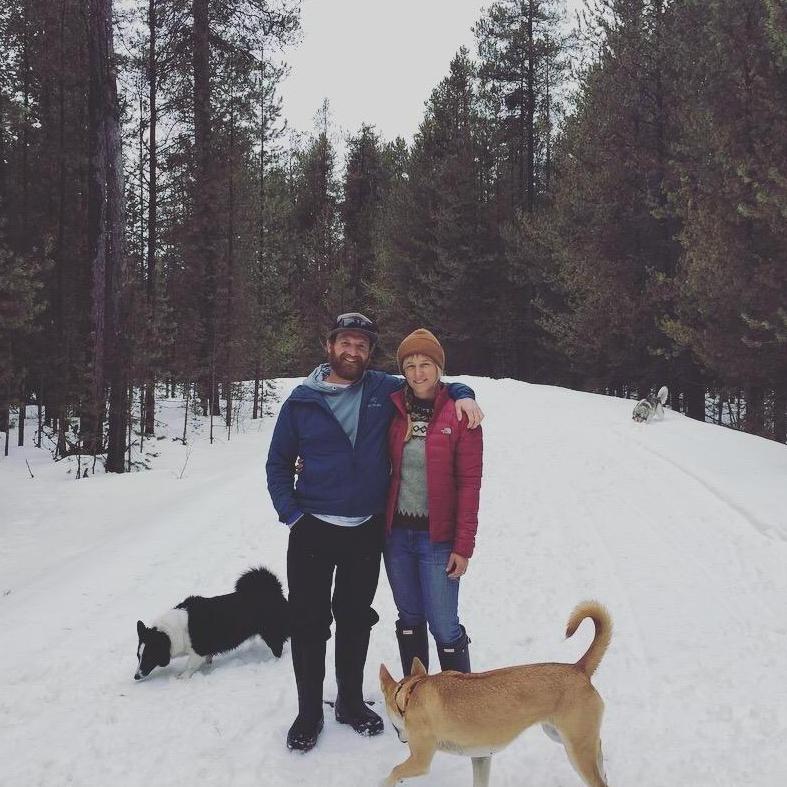 Our first walk in the woods the day after Becky moved to Teton Valley in April 2018.