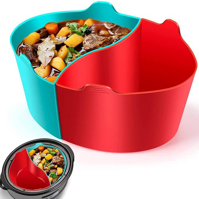 Slow Cooker Liners Compatible for Crock Pot 6 QT, Easyjoy for Crock Pot Liners For 6 Quart Oval Slow Cookers, Reusable Silicone Slow Cooker Liner For Crock Pot Divider Insert, Dishwasher Safe BPA Free