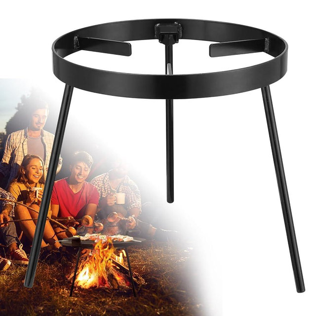 Campfire Tripod for Cooking - Campfire Cooking Equipment, Outdoor Fire Pit Stand, Portable Cast Iron Open Camping Tripod cookware for Dutch Oven,Grill,Lodge,firepit