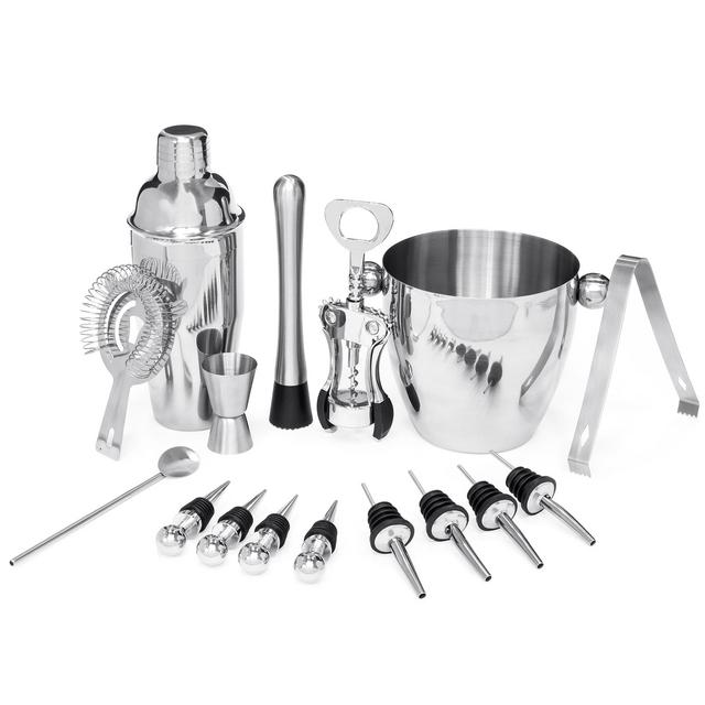 Best Choice Products 16-Piece Stainless Steel Bar Set