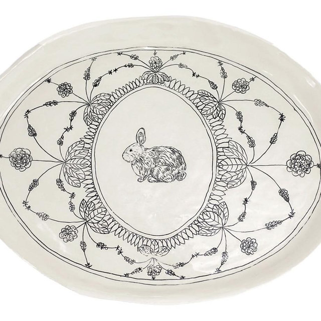 Woodland Animal Flower and Leaf Large Platter — Hope + Mary