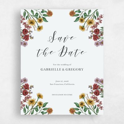 Mist, Grey Wedding Save the Date - Mirasol Portrait