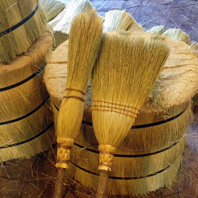 The Kitchen Broom & Witch's Besom Set in your choice of Natural, Black, Rust or Mixed Broomcorn - For the Kitchen Witch