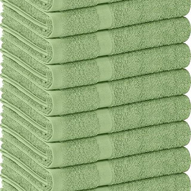 Utopia Towels, Salon Towel, Pack of 12, Not Bleach Proof, 16 by 27 Inches, Highly Absorbent Cotton Towels for Hand, Gym, Beauty, Spa, and Home Hair Care, Sage Green