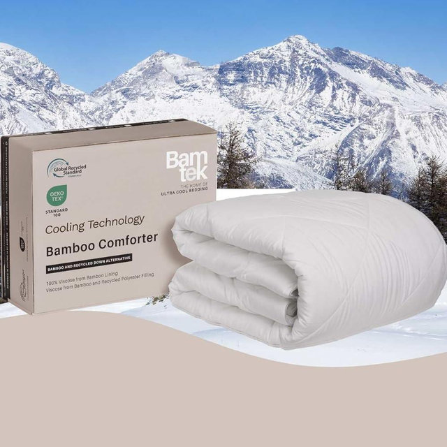 Bamtek 100% Viscose Derived from Bamboo Comforter, Cooling Comforter, Duvet Insert, Breathable, Extra Fluffy, Lightweight Comforters, King Size