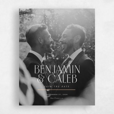 White Standard Wedding Save the Date - Mendoza Portrait