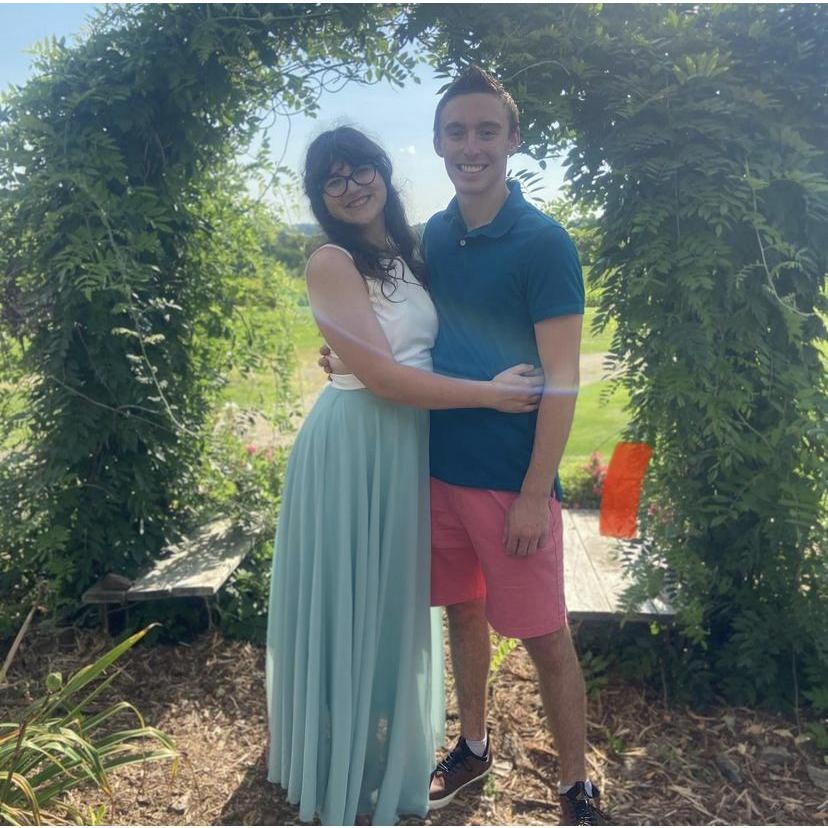 Us at our friends' wedding Summer 2020.