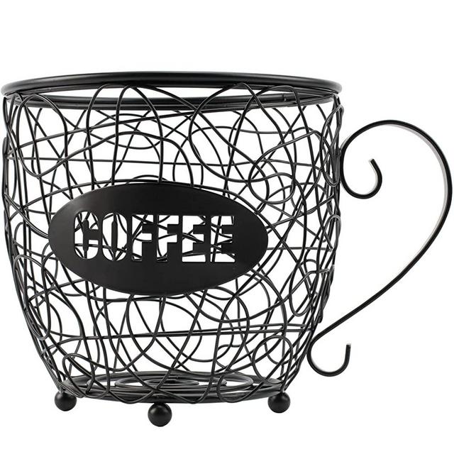 Coffee Pod Holder and K Cup Organizer, Large Capacity K Cup Holder for Counter, Holds 40 Coffee Pods Storage, K Cups Pod Holder for Coffee Bar Accessories, Black