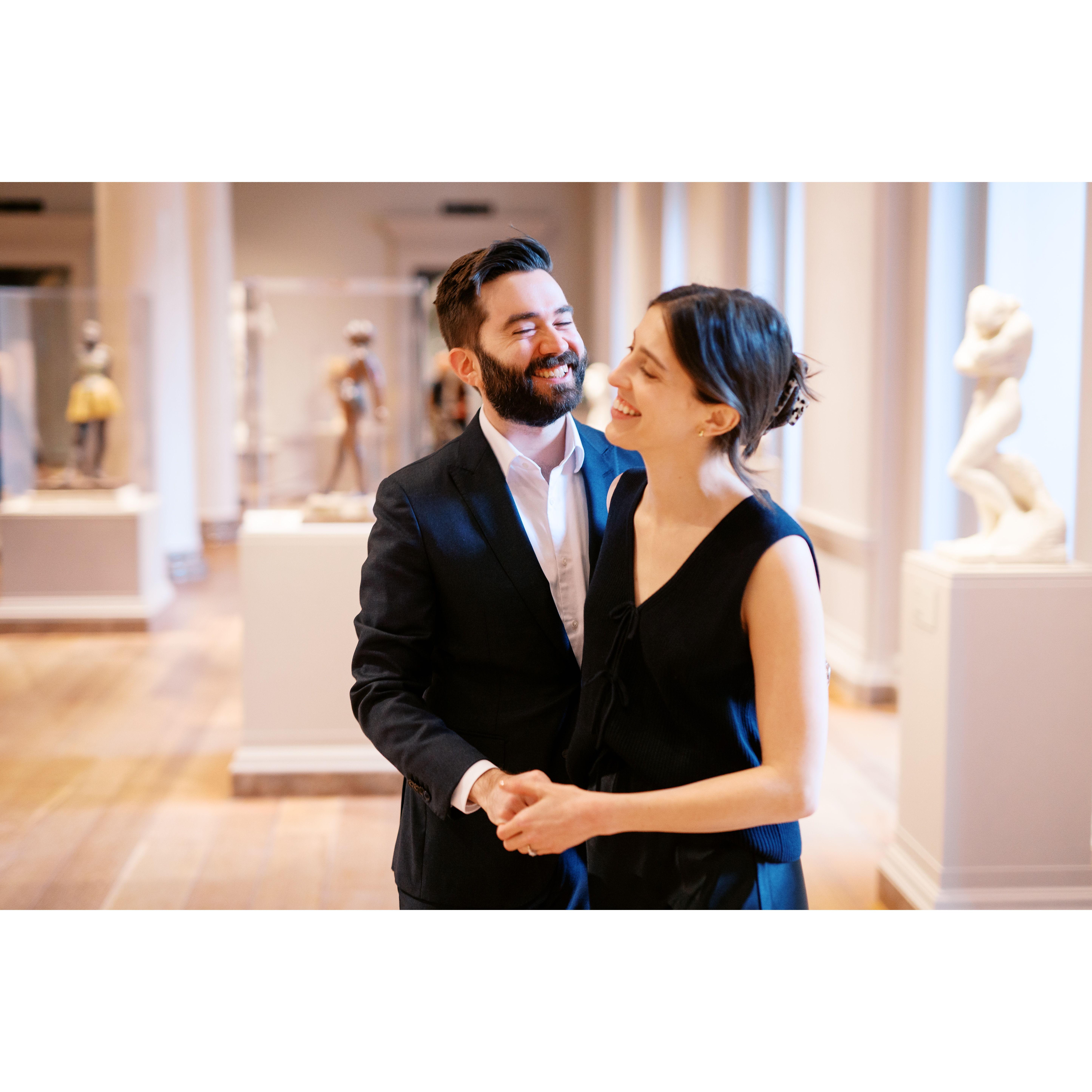 Engagement photos at the National Gallery of Art in Washington, DC