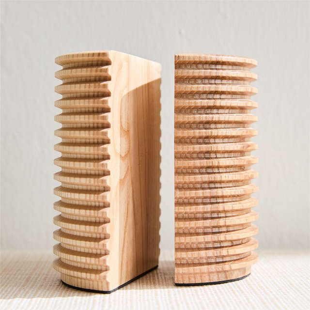 Peyton Wood Bookend Each, Light Ash, 5.5 Inches
