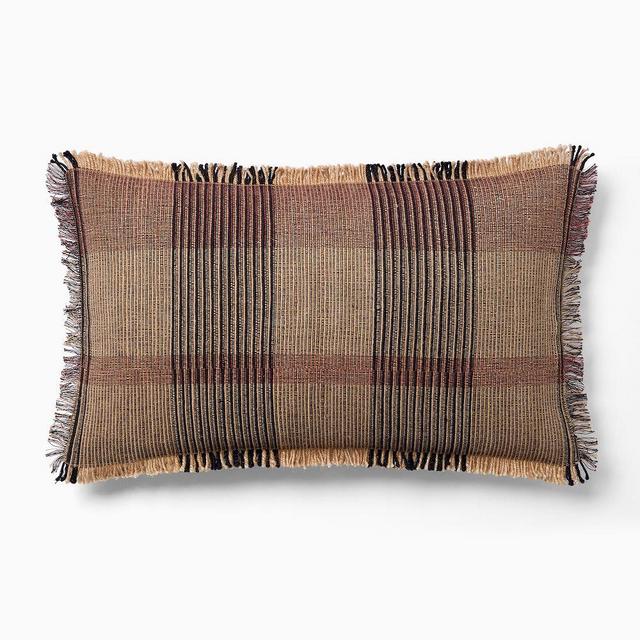 Graphic Plaid Pillow Cover 12x21 Camel