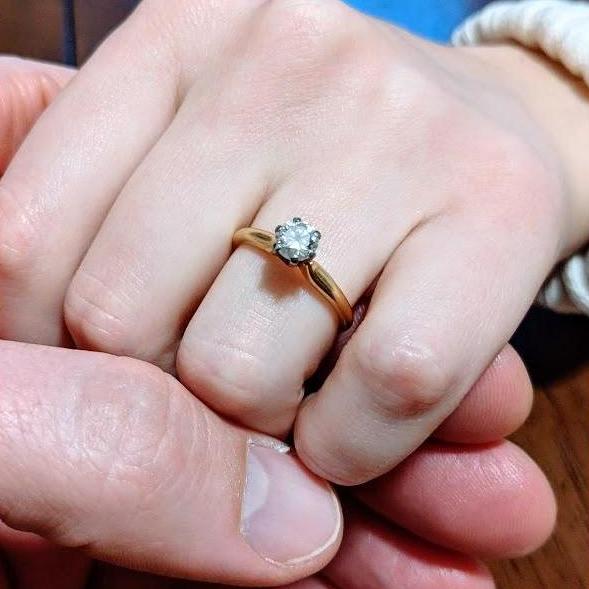 Rhiannon's engagement ring originally belonged to her grandmother, June Batman.