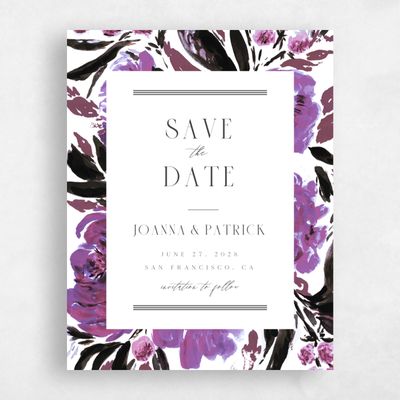 White Wedding Save the Date - Waverly Portrait
