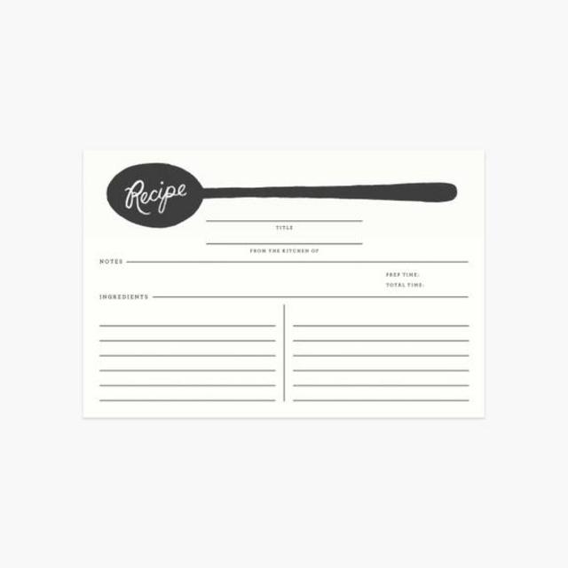 Charcoal Spoon Recipe Cards