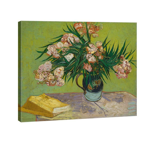 Wieco Art Large Giclee Canvas Prints Wall Art Oleanders 1888 by Van Gogh Famous Floral Oil Paintings Reproduction Modern Gallery Wrapped HD Classic Abstract Flowers Pictures Artwork for Home Decor