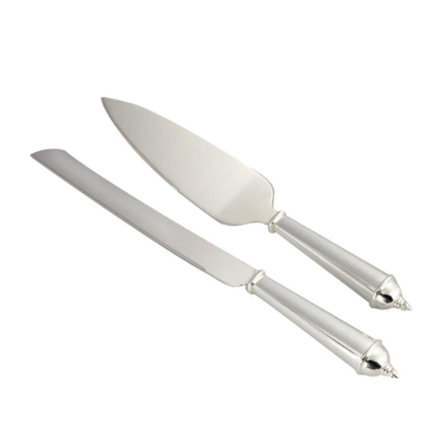 Silver Cake Knife Set