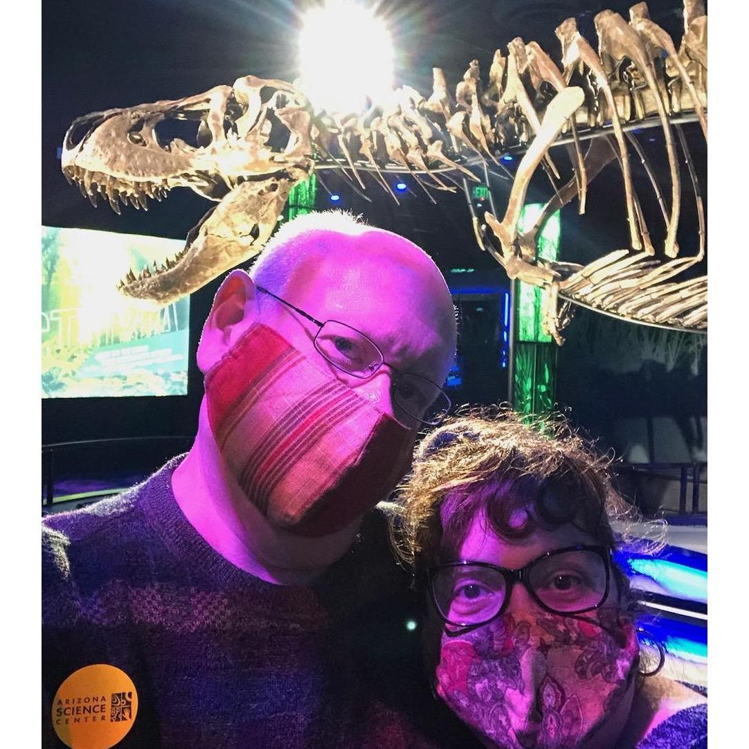 On New Year's Eve, we visited Victoria the T-Rex.
That's what happy nerds do.