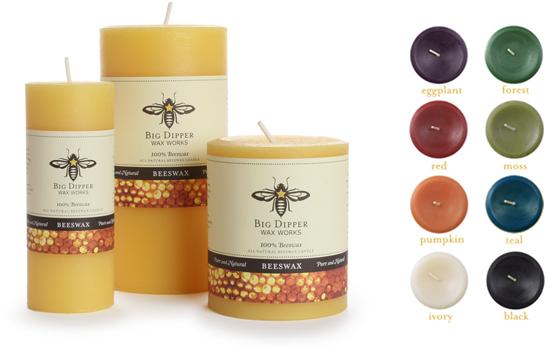 Pure Beeswax Pillars (size - 3" x 3.5", color - natural)