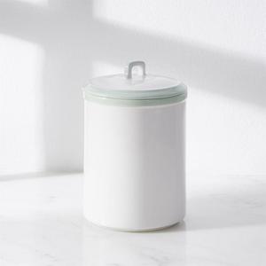 Baker Pistachio Rim Small Ceramic Canister
