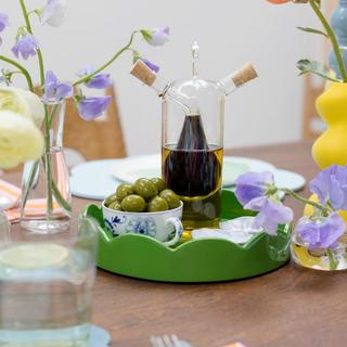 Scalloped Small Round Lacquered Tray