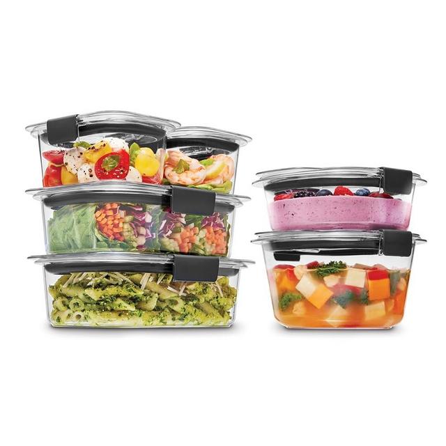 Rubbermaid Brilliance® Round and Rectangular Leak Proof Food Storage Containers, 12 Piece Set