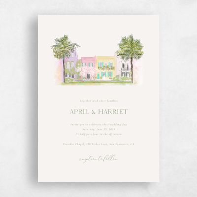 Beige Wedding Invitation - Ashbey Classic