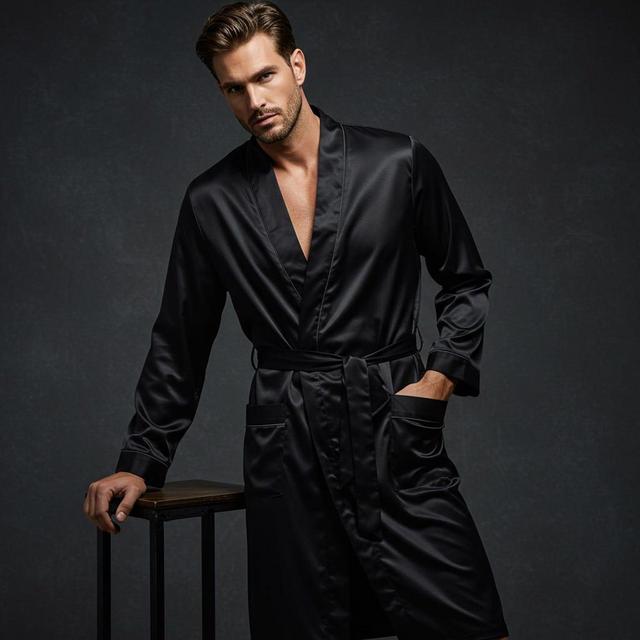 Personalized Mens Robe, Kimono Men, Men Silk Robe, Groom Silk Robe, Mens Dressing Gown, Personalized Kimono Herren,Robe for Man,Gift for Him