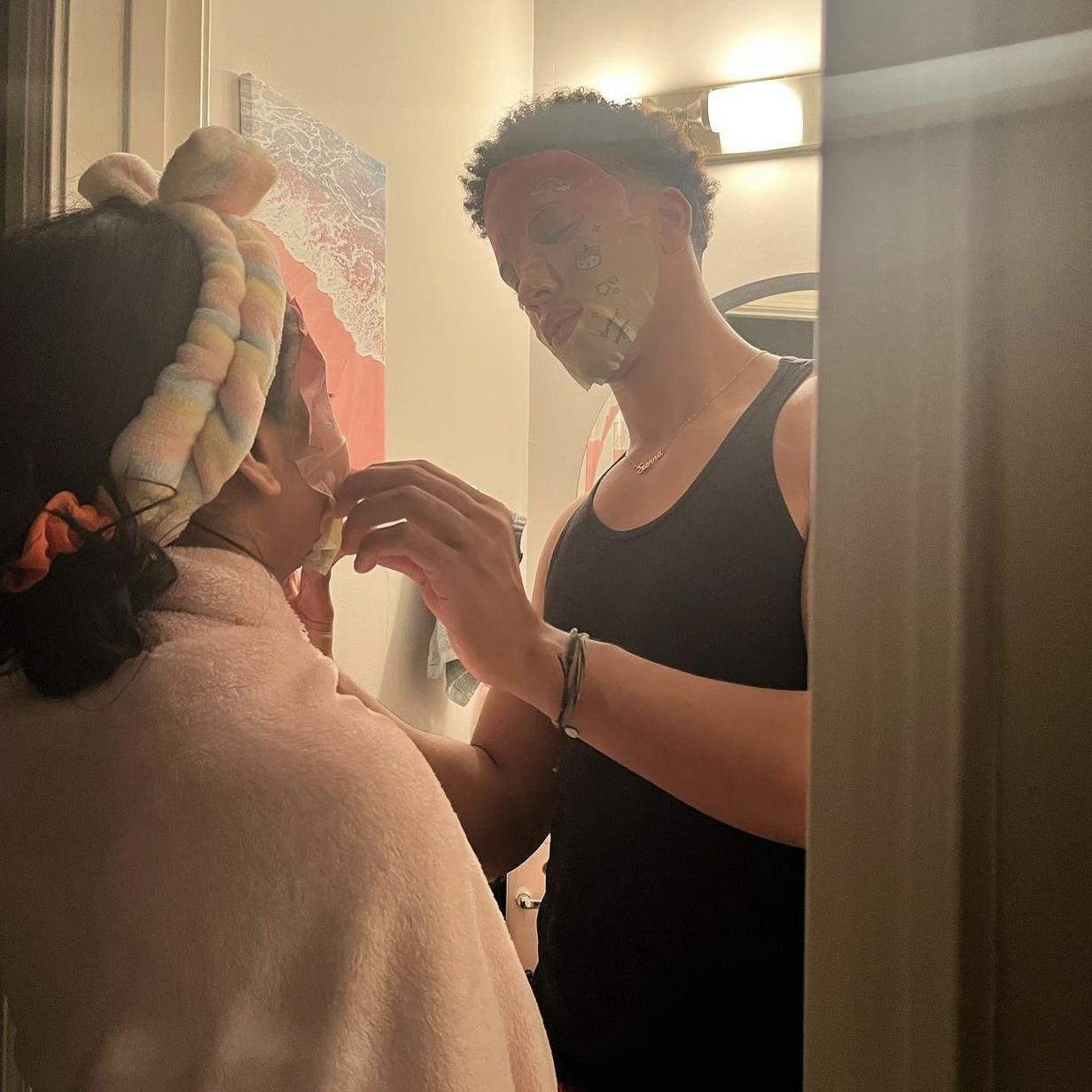 Doing masks together whenever we get the chance