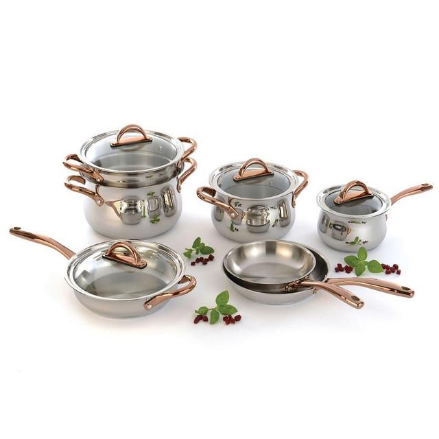 Ouro Gold Cookware, Glass Lids, 11-Piece Set